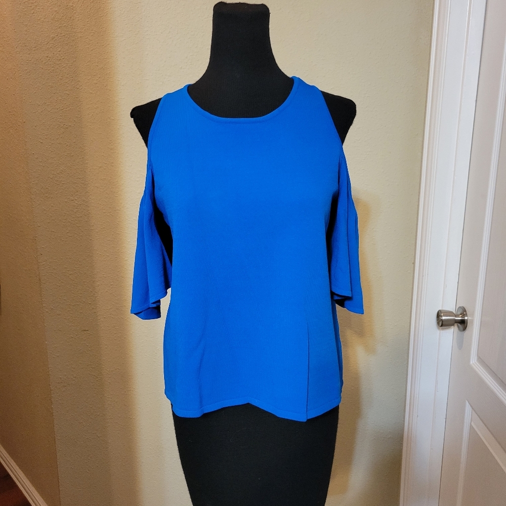 Milly Blue cold shoulder top